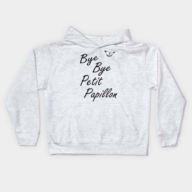 Bye Bye Petit Papillon! Black Ombre Kids Hoodie by OneBeamofSunshine